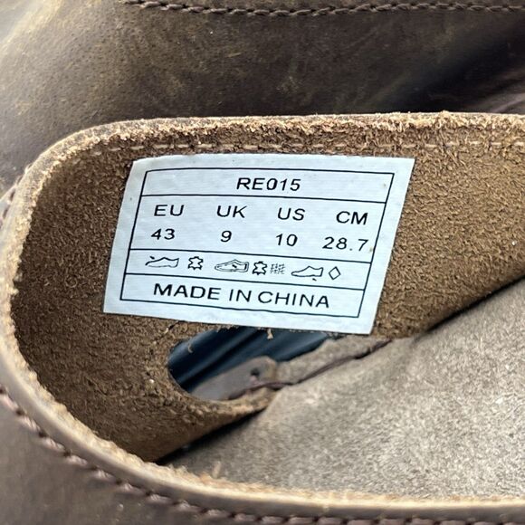 NEW Riemot Men’s Brown Leather Arch Support Comfort Slide Sandals EU 42 US 9 - Picture 10 of 10